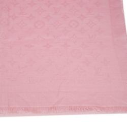 Pre Owned وشاح لوي فيتون وردي فاتح مونوغرامي