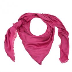 Pre Owned Louis Vuitton Pink Monogram Butterfly Square Scarf