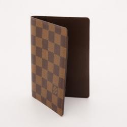 Pre Owned Louis Vuitton Damier Ebene Passport Case 