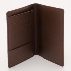 Pre Owned Louis Vuitton Damier Ebene Passport Case 