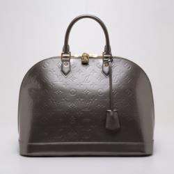 Pre Owned Louis Vuitton Monogram Vernis Alma MM Satchel Handbag 