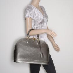 Pre Owned Louis Vuitton Monogram Vernis Alma MM Satchel Handbag 