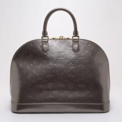 Pre Owned Louis Vuitton Monogram Vernis Alma MM Satchel Handbag 