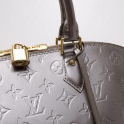 Pre Owned Louis Vuitton Monogram Vernis Alma MM Satchel Handbag 
