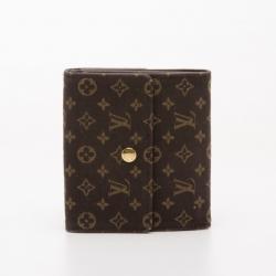 Pre Owned Louis Vuitton Ebene Monogram Mini Lin Wallet