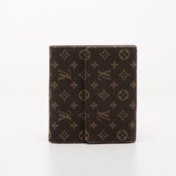 Pre Owned Louis Vuitton Ebene Monogram Mini Lin Wallet