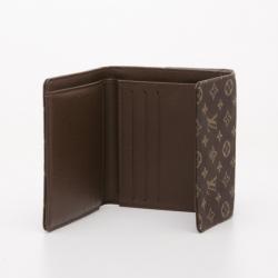 Pre Owned Louis Vuitton Ebene Monogram Mini Lin Wallet