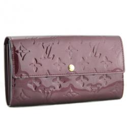 Pre Owned Louis Vuitton Sarah Vernis Rouge Fauviste Wallet 