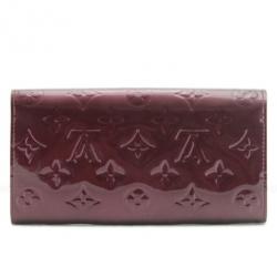 Pre Owned Louis Vuitton Sarah Vernis Rouge Fauviste Wallet 