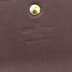 Pre Owned Louis Vuitton Sarah Vernis Rouge Fauviste Wallet 