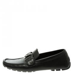 Pre Owned Louis Vuitton Black Leather Monte Carlo Loafers Size 40