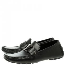 Pre Owned Louis Vuitton Black Leather Monte Carlo Loafers Size 40
