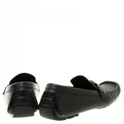 Pre Owned Louis Vuitton Black Leather Monte Carlo Loafers Size 40