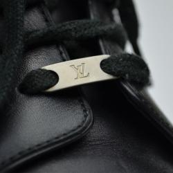 Pre Owned Louis Vuitton Black Leather Combat Boots Size 43