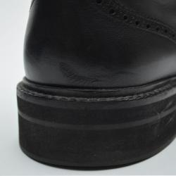 Pre Owned Louis Vuitton Black Leather Combat Boots Size 43