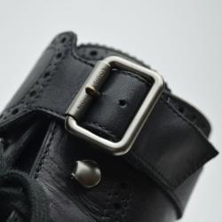 Pre Owned Louis Vuitton Black Leather Combat Boots Size 43