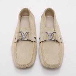 مملوكة مسبقًا Louis Vuitton Cream Suede Monte Carlo Driving Loafers Size 41