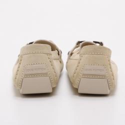 مملوكة مسبقًا Louis Vuitton Cream Suede Monte Carlo Driving Loafers Size 41