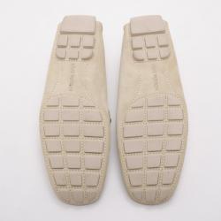 مملوكة مسبقًا Louis Vuitton Cream Suede Monte Carlo Driving Loafers Size 41