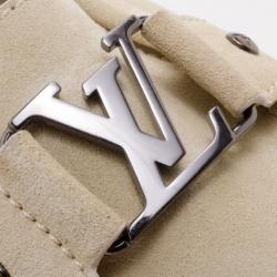 مملوكة مسبقًا Louis Vuitton Cream Suede Monte Carlo Driving Loafers Size 41