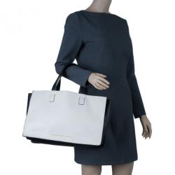 مملوكة مسبقًا Marc by Marc Jacobs White and Black Leather Tote