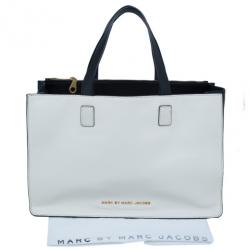مملوكة مسبقًا Marc by Marc Jacobs White and Black Leather Tote
