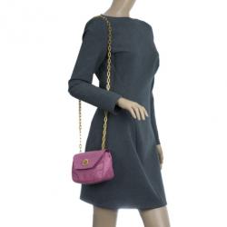 Pre Owned Marc by Marc Jacobs Pink Faux Ostrich Perfect Purse