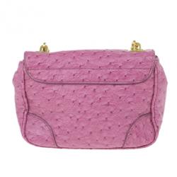 Pre Owned Marc by Marc Jacobs Pink Faux Ostrich Perfect Purse
