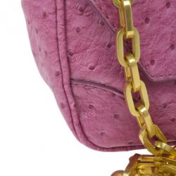 Pre Owned Marc by Marc Jacobs Pink Faux Ostrich Perfect Purse