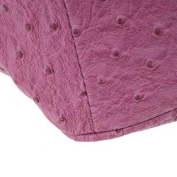 Pre Owned Marc by Marc Jacobs Pink Faux Ostrich Perfect Purse