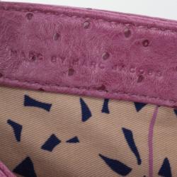 Pre Owned Marc by Marc Jacobs Pink Faux Ostrich Perfect Purse
