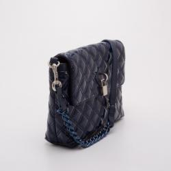 Pre Owned Marc Jacobs Blue Patent Quilted Single Flap Shoulder Bag