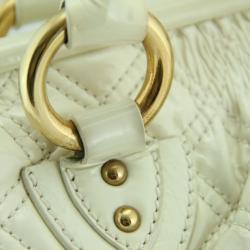 Pre Owned Marc Jacobs White Quilted Leather Stam Bag