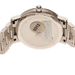 Pre Owned Montblanc White Stainless Steel Star Classique Date Men's Wristwatch 38MM