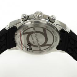 Officina Del Tempo SS Leather Chronograph Mens Wristwatch 44MM