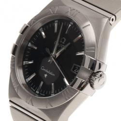 Pre Owned Omega Black Stainless Steel Constellation Men's Wristwatch 36MM