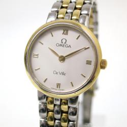 Pre Owned Omega DeVille Wristwatch SS/GP White/Combi Ladies
