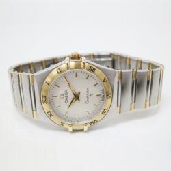 Pre Owned Omega Constellation 18 K Yellow Gold Steel Womens Wristwatch 24 MM