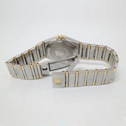 Pre Owned Omega Constellation 18 K Yellow Gold Steel Womens Wristwatch 24 MM