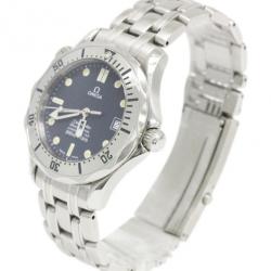 Pre Owned Omega Black Stainless Steel Seamaster Professional Men's Wristwatch 36MM