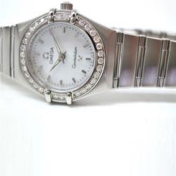 Omega Constellation Diamond Bezel Wristwatch SS Shell Ladies