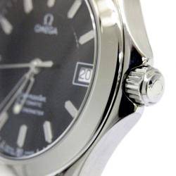 Pre Owned Omega Black Stainless Steel Seamaster 50th Anniversary Men's Wristwatch 36MM