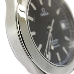 Pre Owned Omega Black Stainless Steel Seamaster 50th Anniversary Men's Wristwatch 36MM