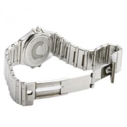 Pre Owned Omega Black Stainless Steel Constellation Women's Wristwatch 22MM