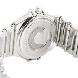 Pre Owned Omega Black Stainless Steel Constellation Women's Wristwatch 22MM