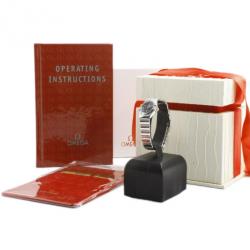 Pre Owned Omega Black Stainless Steel Constellation Women's Wristwatch 22MM