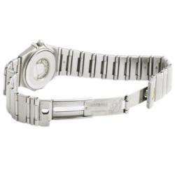 Pre Owned Omega Blue Stainless Steel Constellation Women's Wristwatch 22MM