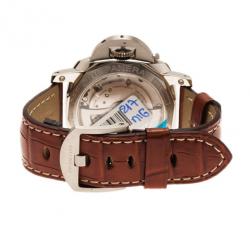 Pre Owned Panerai White Stainless Steel Luminor Marina 1950 Men's Wristwatch 42MM
