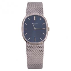 Patek Philippe Ellipse 18 K White Gold Power Reserve Mens Wristwatch 31 MM