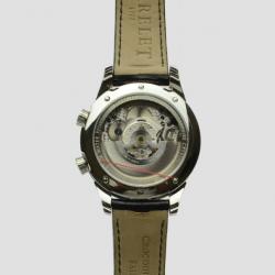 Perrelet Cream Stainless Steel Leather Alarm Round Mens Watch 42 MM